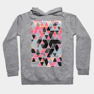 Winter Sunset - triangles in black & pink Hoodie